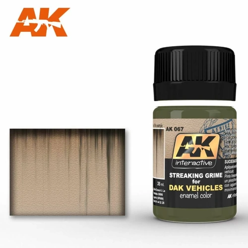 AK Interactive Weathering: Streaking Grime For Afrika Korps Vehicles 35ml Enamel Paint