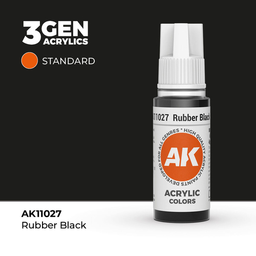AK Interactive - 3 Gen Acrylics - Rubber Black 17ml