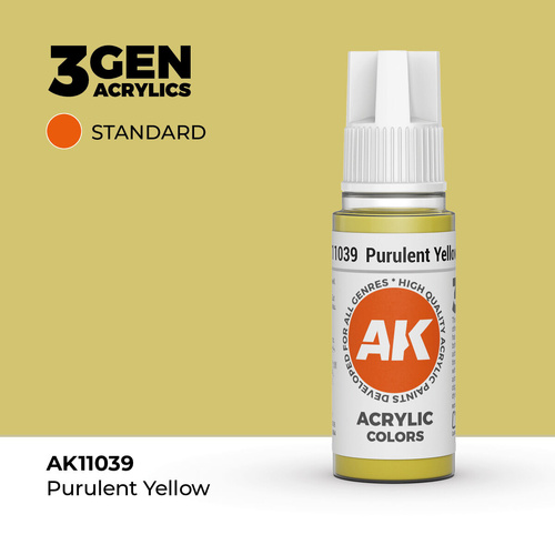 AK Interactive - 3 Gen Acrylics - Purulent Yellow 17ml