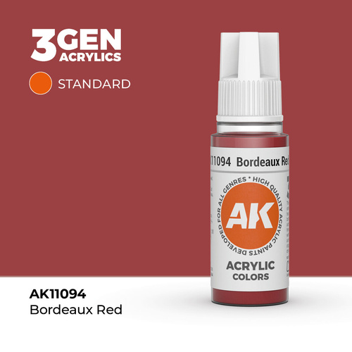 AK Interactive - 3 Gen Acrylics - Bordeaux Red 17ml