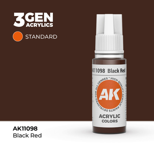 AK Interactive - 3 Gen Acrylics - Black Red 17ml