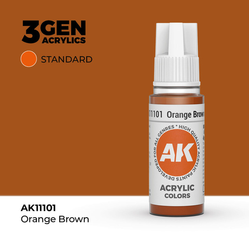 AK Interactive - 3 Gen Acrylics - Orange Brown 17ml
