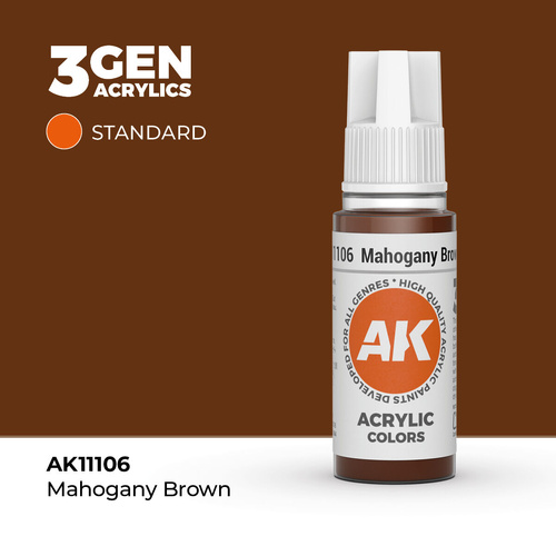 AK Interactive - 3 Gen Acrylics - Mahogany Brown 17ml