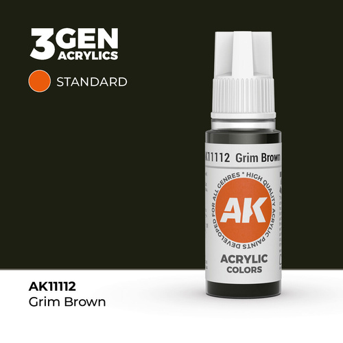 AK Interactive - 3 Gen Acrylics - Grim Brown 17ml