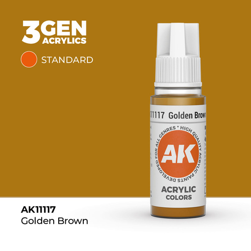 AK Interactive - 3 Gen Acrylics - Golden Brown 17ml