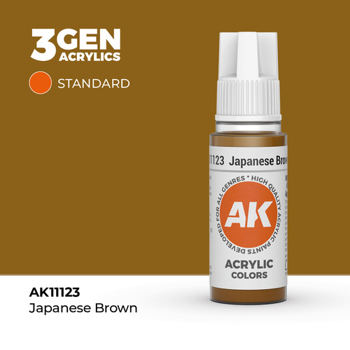 AK Interactive - 3 Gen Acrylics - Japanese Brown 17ml