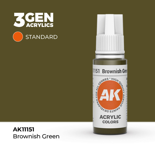 AK Interactive - 3 Gen Acrylics - Brownish Green 17ml