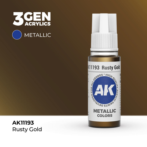 AK Interactive - 3 Gen Acrylics - Rusty Gold 17ml