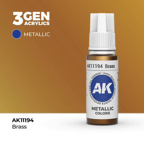 AK Interactive - 3 Gen Acrylics - Brass 17ml