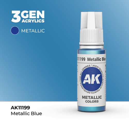 AK Interactive - 3 Gen Acrylics - Metallic Blue 17ml