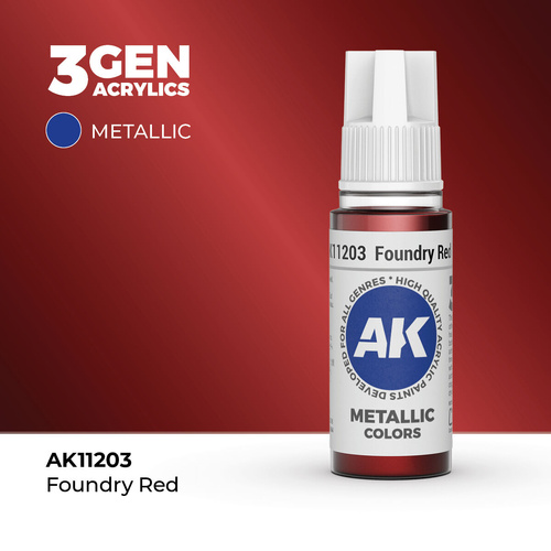 AK Interactive - 3 Gen Acrylics - Foundry Red 17ml