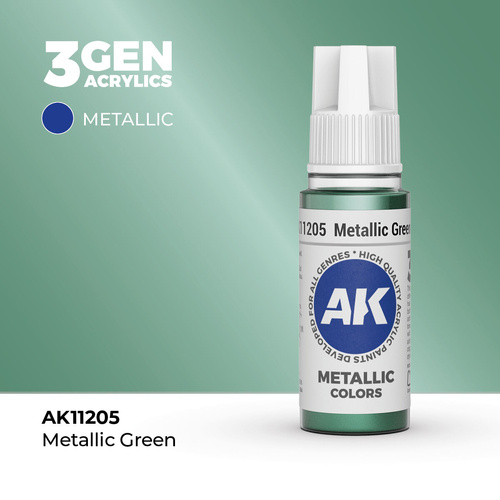 AK Interactive - 3 Gen Acrylics - Metallic Green 17ml