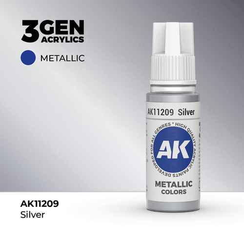 AK Interactive - 3 Gen Acrylics - Silver 17ml