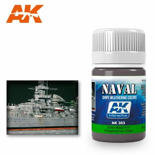 AK Interactive Weathering: Grey Wash For Kriegsmarine Ships 35ml Enamel Paint