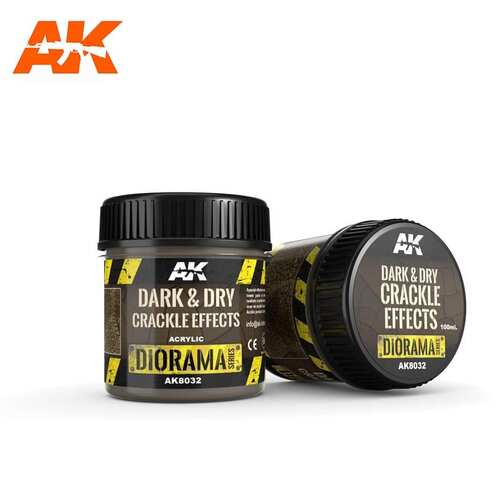 AK Interactive Dioramas - Dark & Dry Crackle Effects 100ml