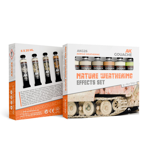 AK Interactive - Gouache Paints - Nature Weathering Effects Set - AK Gouaches - 250331