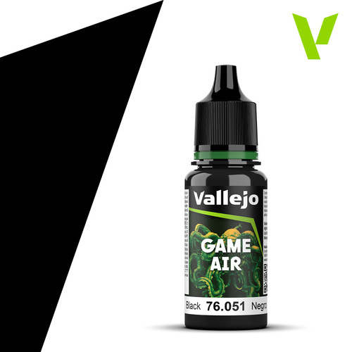 Vallejo Game Air Black 18 ml Acrylic Paint - New Formulation