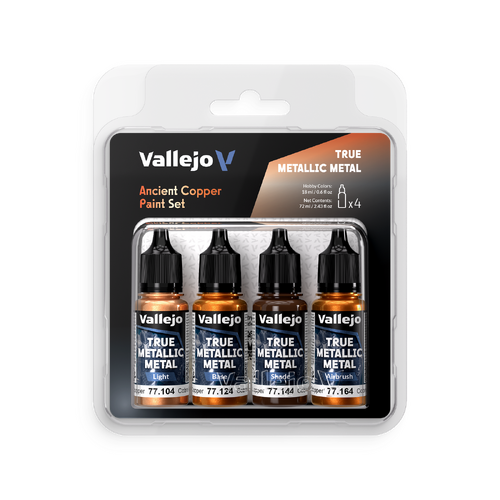 Vallejo True Metallic Metal Ancient Copper - 4 Colour Paint Set - Preorder 02/2026
