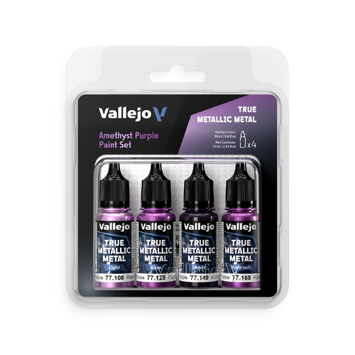 Vallejo True Metallic Metal Amethyst Purple - 4 Colour Paint Set - Preorder 02/2026