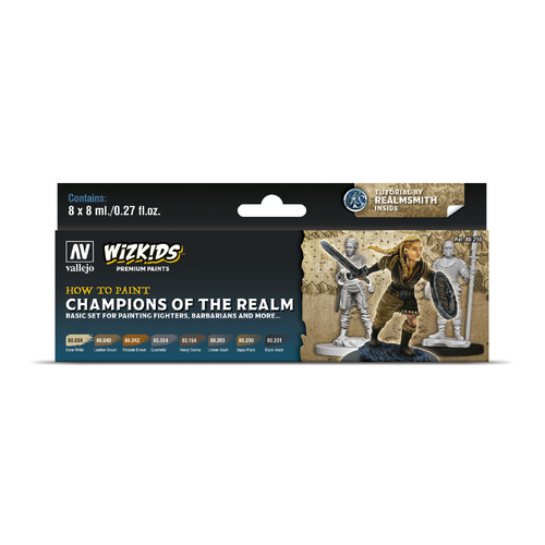 Vallejo Wizkids Premium set: Champions of the Realm Acrylic Paint Set (8 Colour Set) 