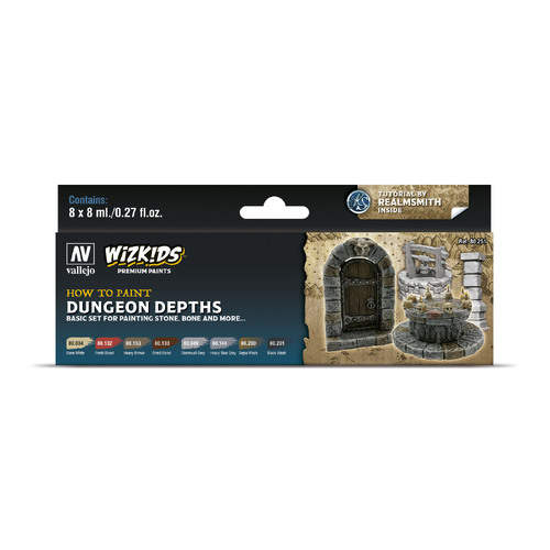 Vallejo Wizkids Premium set: Dungeon Depths Acrylic Paint Set (8 Colour Set)