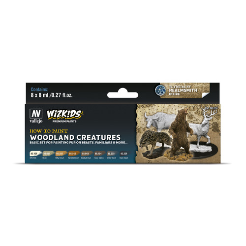 Vallejo Wizkids Premium set: Woodland creatures Acrylic Paint Set (8 Colour Set)