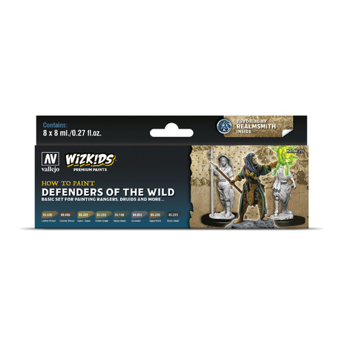 Vallejo Wizkids Premium set: Defenders of the Wild Acrylic Paint Set (8 Colour Set)