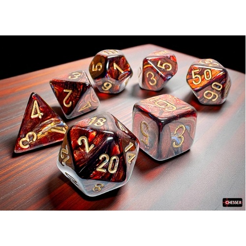 Chessex Scarab Mega-hedral Blue Blood/Gold 7-Die Set