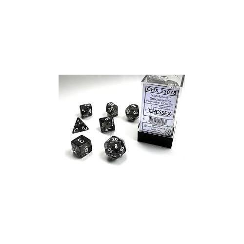 Smoke/white Translucent Polyhedral 7-Die Set