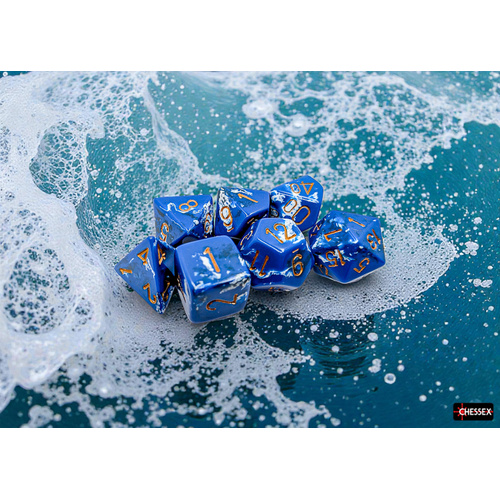 Chessex Brush Polyhedral Wavebreak/gold 7-Die Set