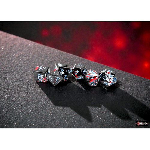 Chessex Brush Polyhedral Dark Side/blue 7-Die Set