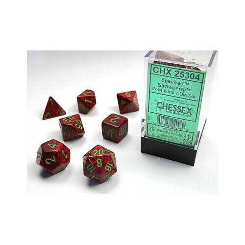 Strawberry Red Poly 7-dice Cube