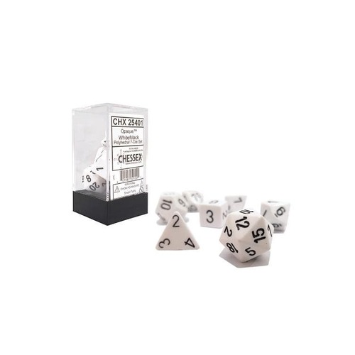 Opaque Polyhedral White/black 7-Die Set