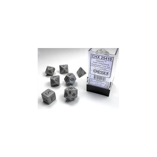 Chessex Polyhedral 7-Die Set Opaque Dark Grey/Black 