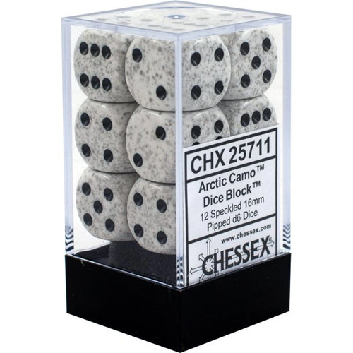 Chessex Dice Sets: Arctic Camo Speckled 16mm d6 (12)