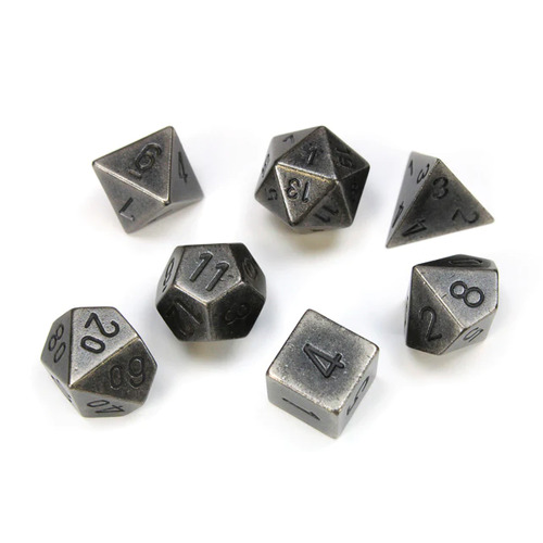 Chessex Polyhedral 7-Die Set Metal Dark Metal