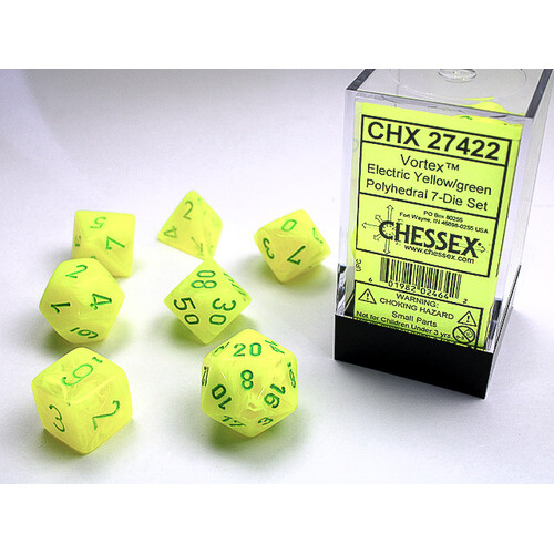 Polyhedral 7-Die Set Vortex Electric Yellow/Green