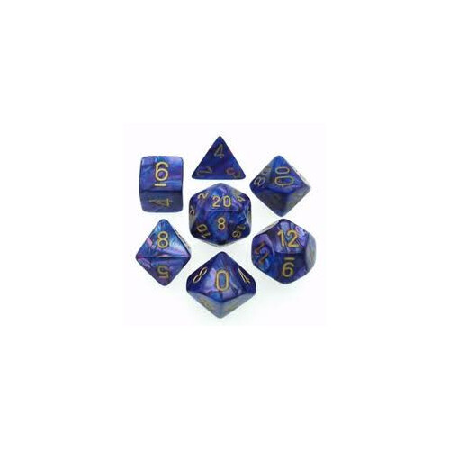 Chessex Polyhedral 7-Die Set Lustrous Purple/Gold 