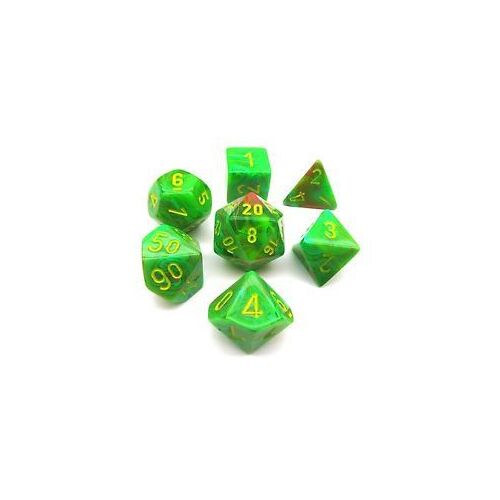 Polyhedral 7-Die Set Vortex Slime/Yellow 