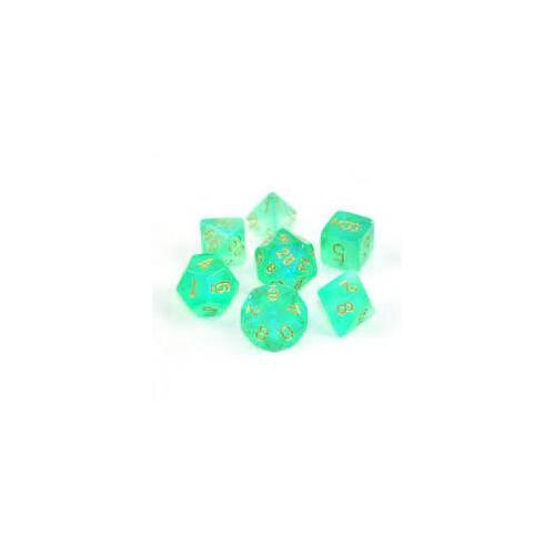 Polyhedral 7-Die Set Borealis Luminary Light Green/Gold 