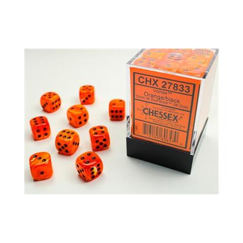 Vortex® 12mm d6 Orange/Black Dice Block™ (36 dice)