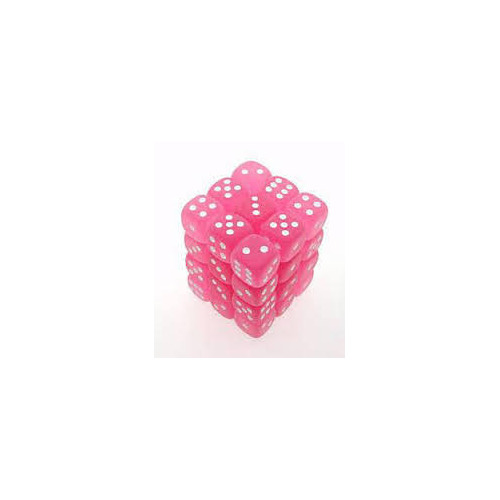 Dice Sets: Pink/White Frosted 12mm d6 (36)