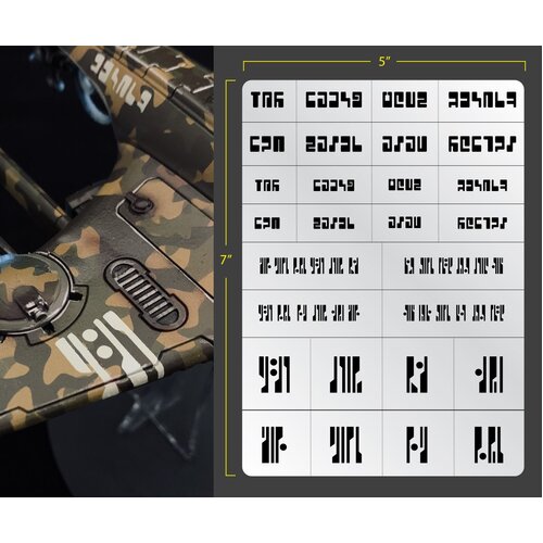 Alien Barcode Airbrush Stencil