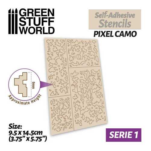 Self-Adhesive stencils - Pixel Camo 