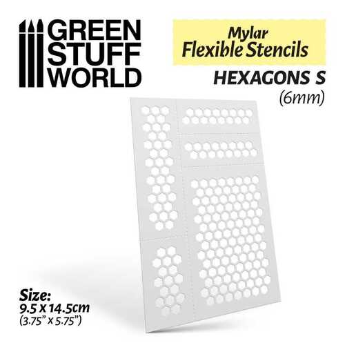 Mylar Flexible Stencils HEXAGONS Small (6mm)