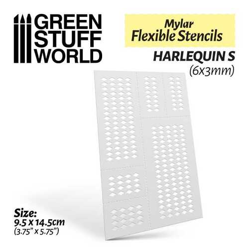 Mylar Flexible Stencils HARLEQUIN S (6x3mm) 
