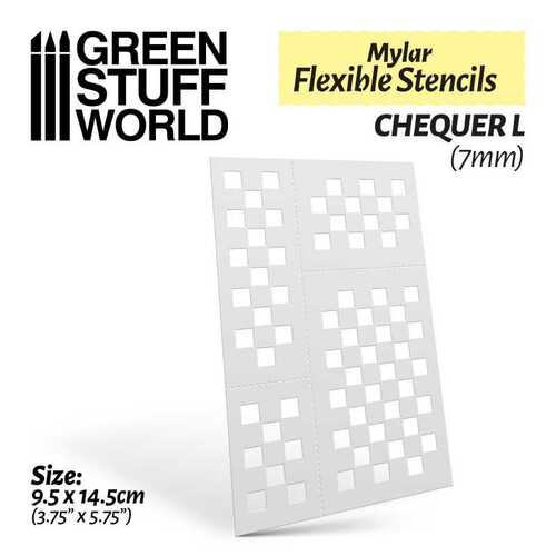 Mylar Flexible Stencils CHEQUER L (7mm) 