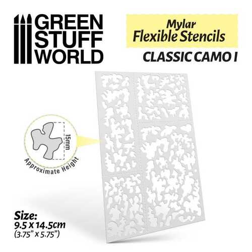 Mylar flexible stencils - Classic Camo 1