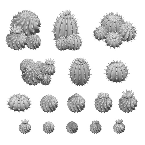 Green Stuff World - 3D Printed - Plantas - Plants - Barrel Cactus