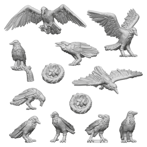 Green Stuff World - 3D Printed - Animals - Ravens